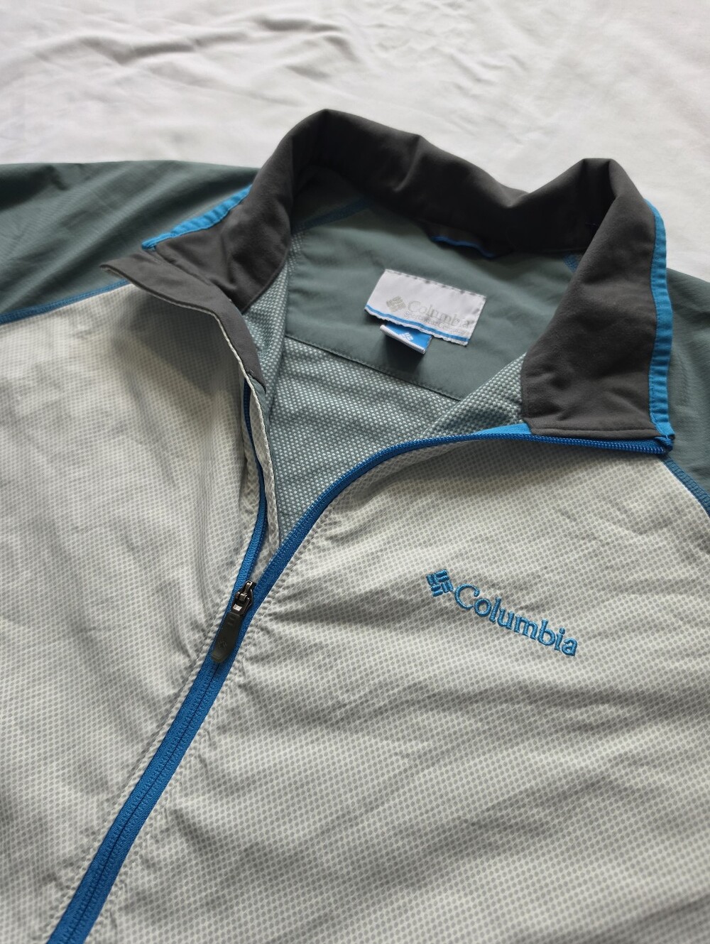 Columbia Omni-Shield Mens XXL Lightweight Full Zip Jacket Gray Blue